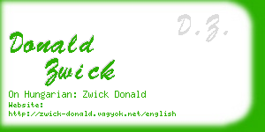 donald zwick business card